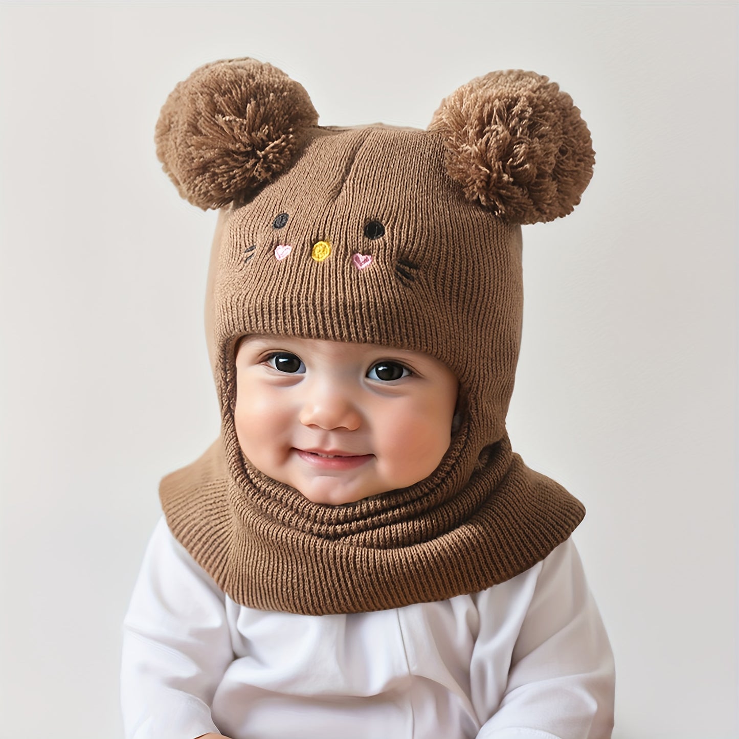 Warme Baby Muts met Oortjes – Zachte Gebreide Wintermuts