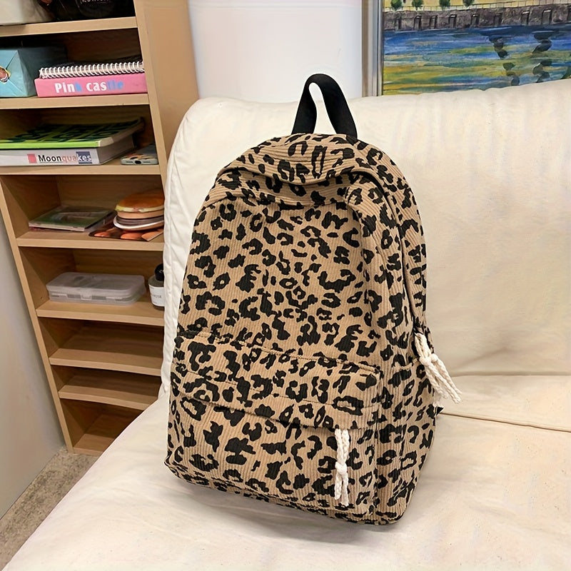Corduroy Rugzak voor School & Werk – Laptop Tas met Meerdere Compartimenten