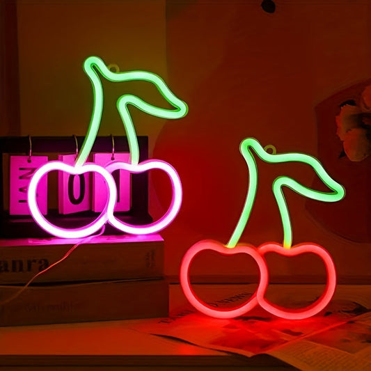 Neon Verlichting Kers – Speelse Wanddecoratie