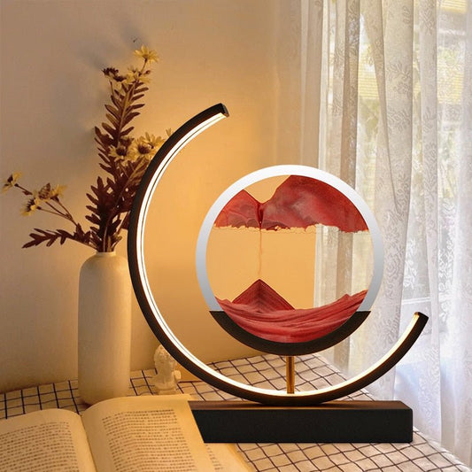 Zandkunst Lamp – LED Tafellamp met Bewegend Zand en Modern Design