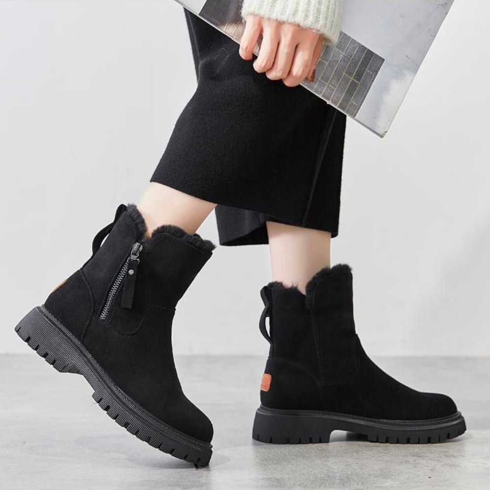 Warme Dames Laarzen – Comfortabele Boots met Rits